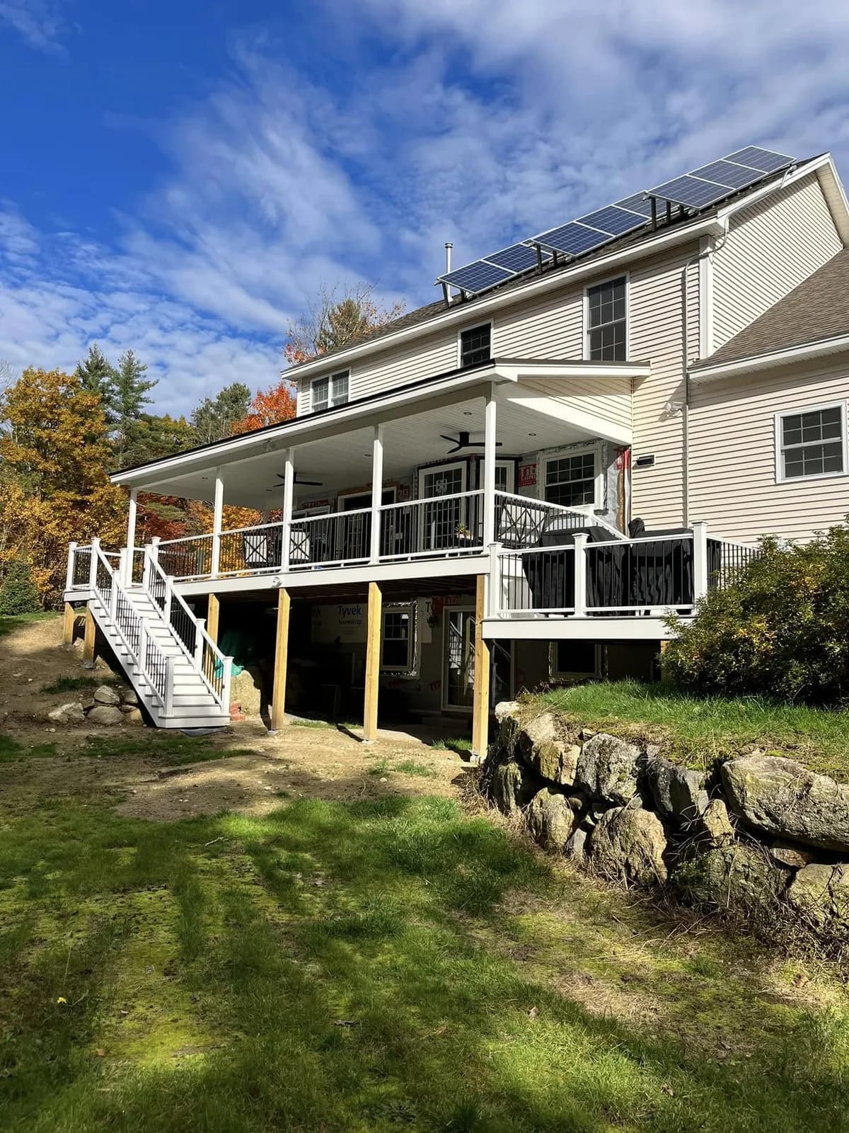 Two-level deck with stairs — Decks project in Southern NH by A&E Home Improvement