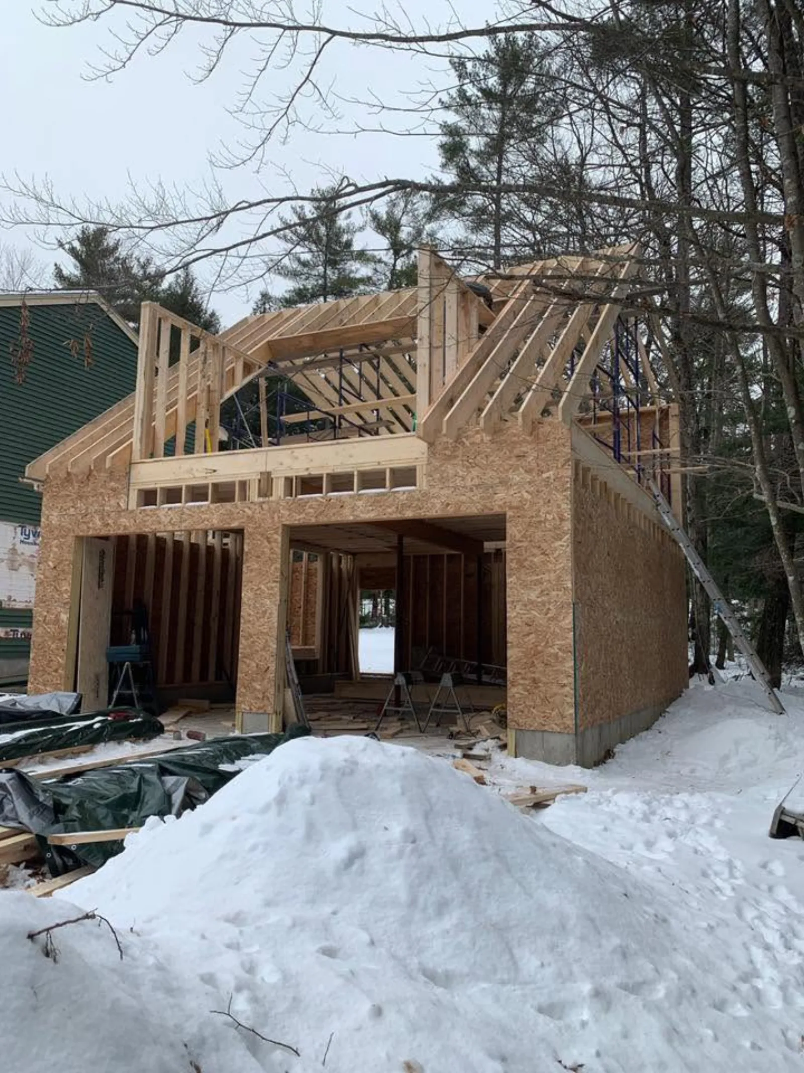 Detached garage, framing stage — Garages project in Central NH by A&E Home Improvement