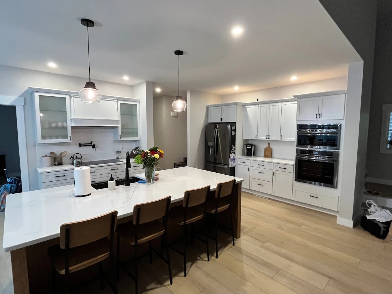 White kitchen with custom cabinets — General Contracting project in Central NH by A&E Home Improvement
